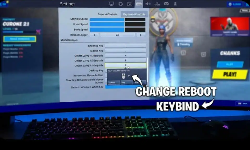 How to easily Change Reboot Keybind in Fortnite for Faster Reboots