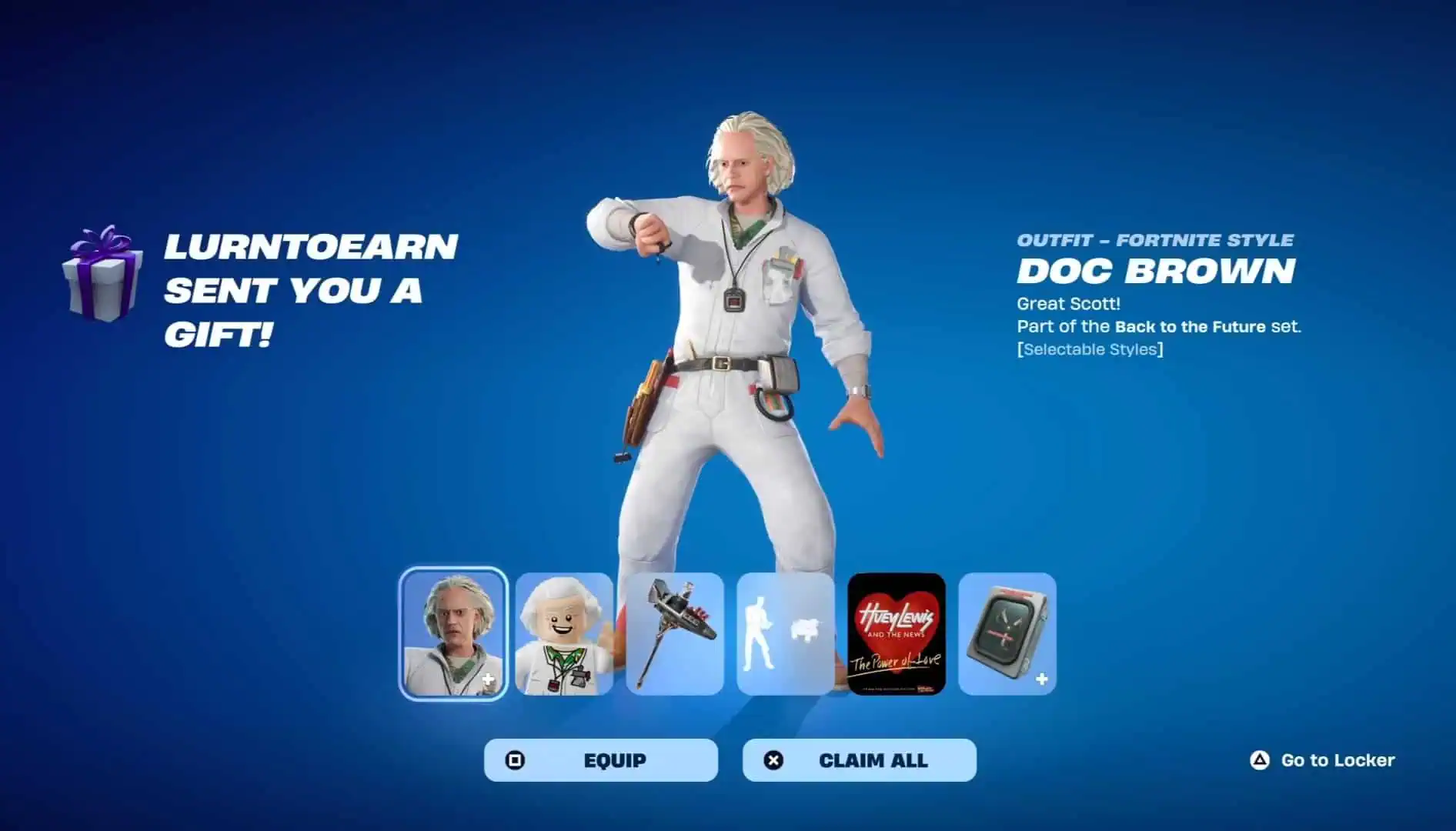 Doc Brown Skin in Fortnite